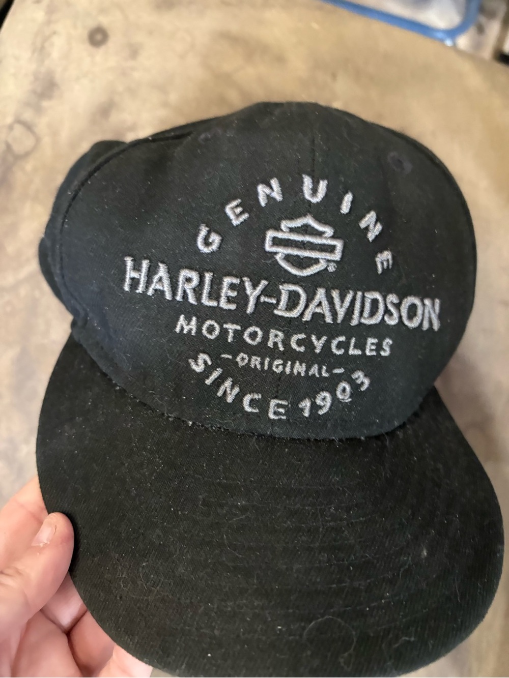 Harley-Davidson Black and Gray Interior Logo Cap